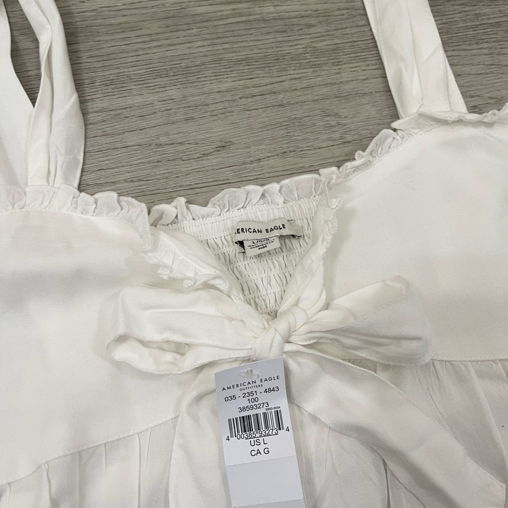 White Ruffled Tank Top - Picture 2 of 3